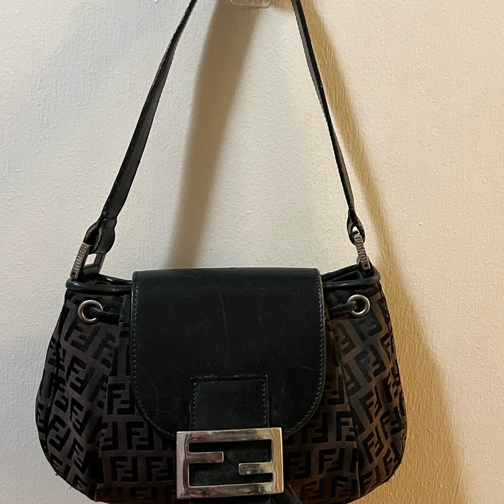 Fendi Black and Brown Shoulder Bag